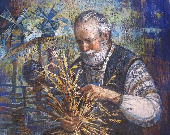 Чоловік із жмутом сіна