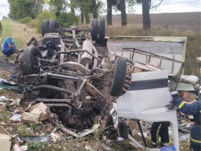 Перекинута вантажівка на Кам'янщині