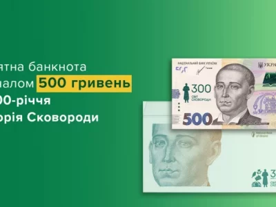 Пам'ятна купюра до 300-річчя Сковороди