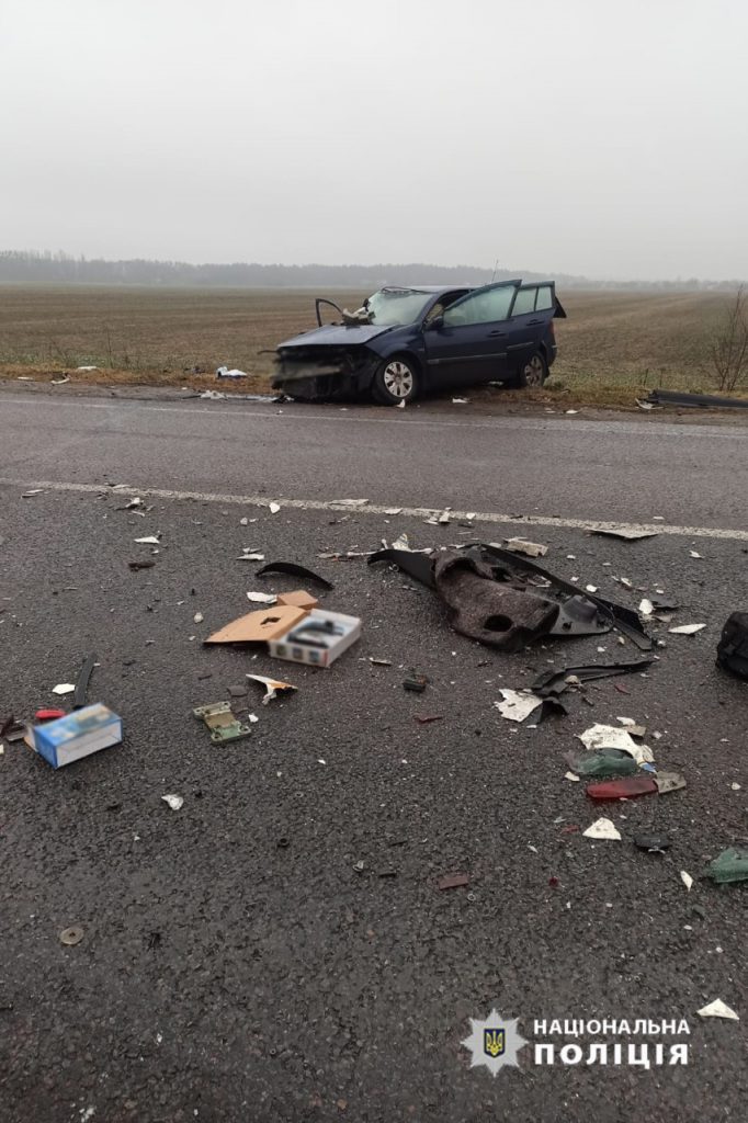 Легковик після аварії біля Благодатного