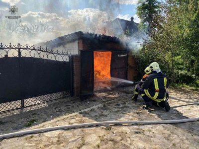 Пожежа гаража в Золотоноші