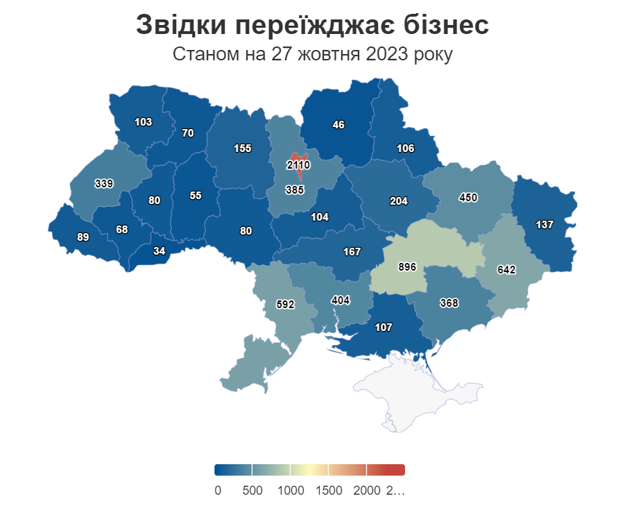 Звідки переїжджає бізнес