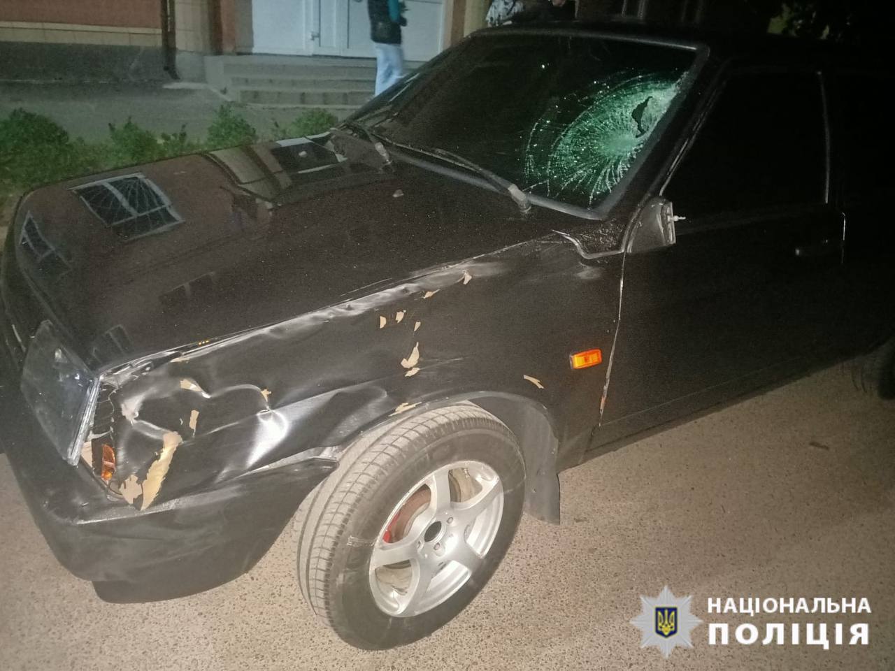 пошкоджена після аварії автівка у Чигирині
