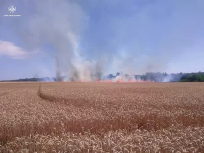 на Звенигородщині горить поле