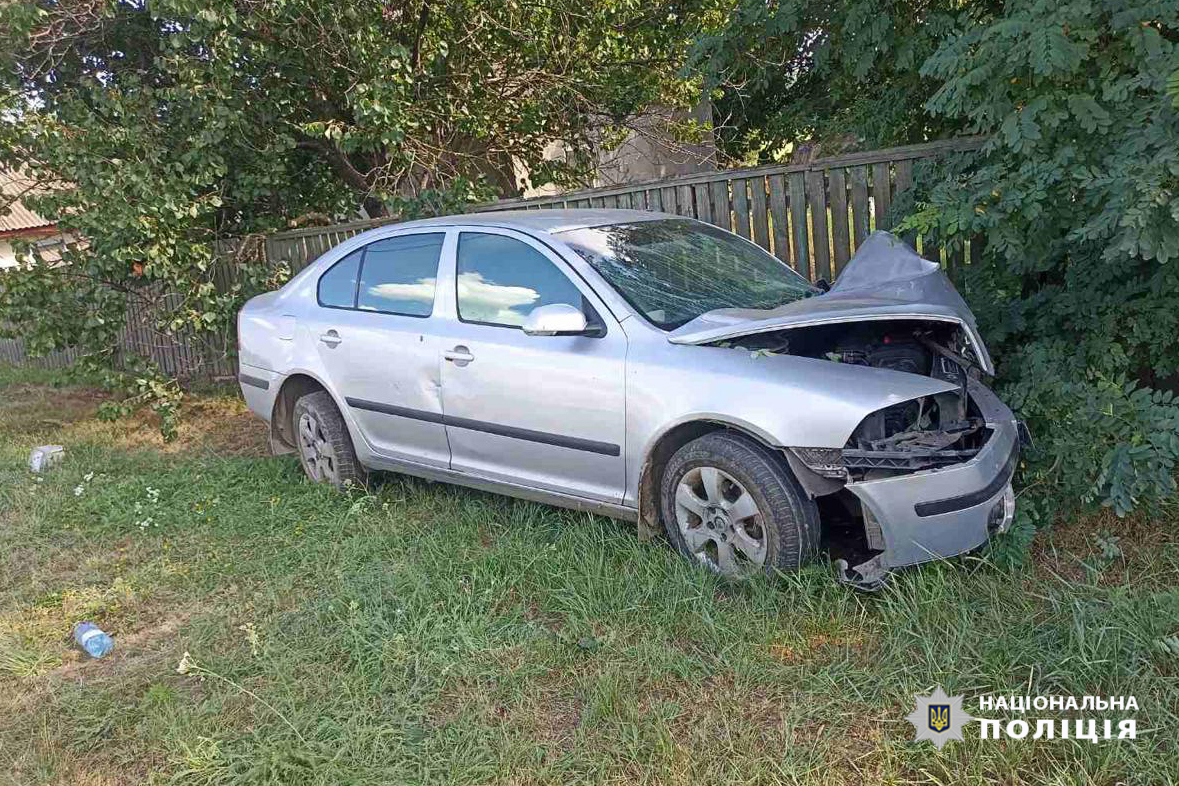 автомобіль на місці ДТП у Черкаському районі