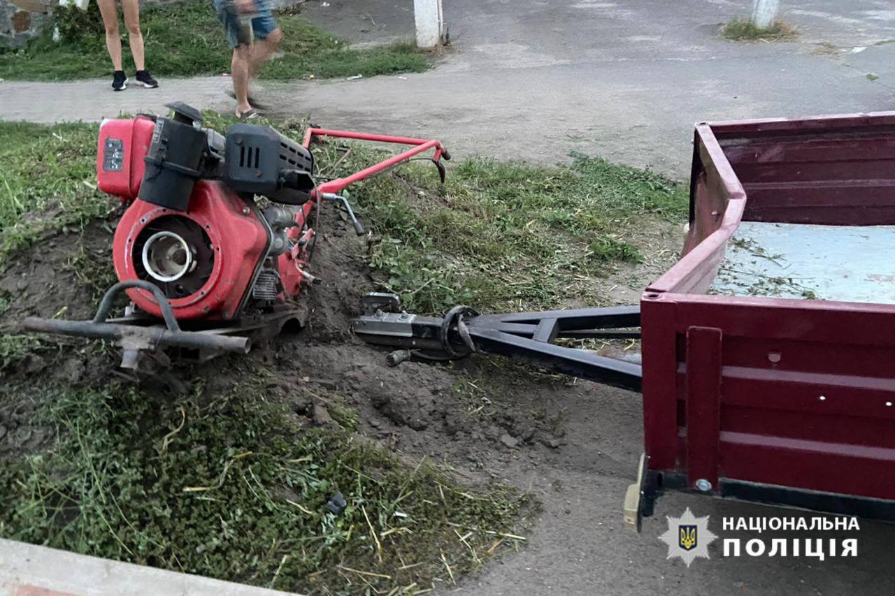 мотоблок після аварії на Черкащині