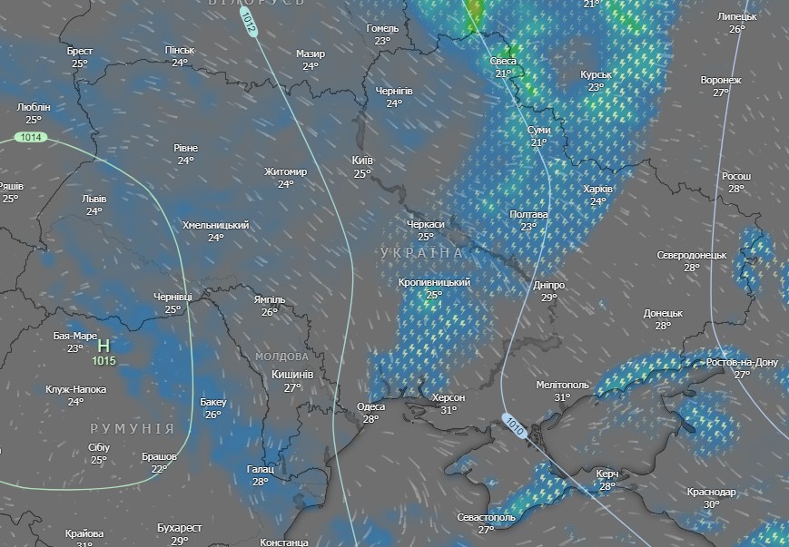 Опади Черкаська область. Погода 7 серпня