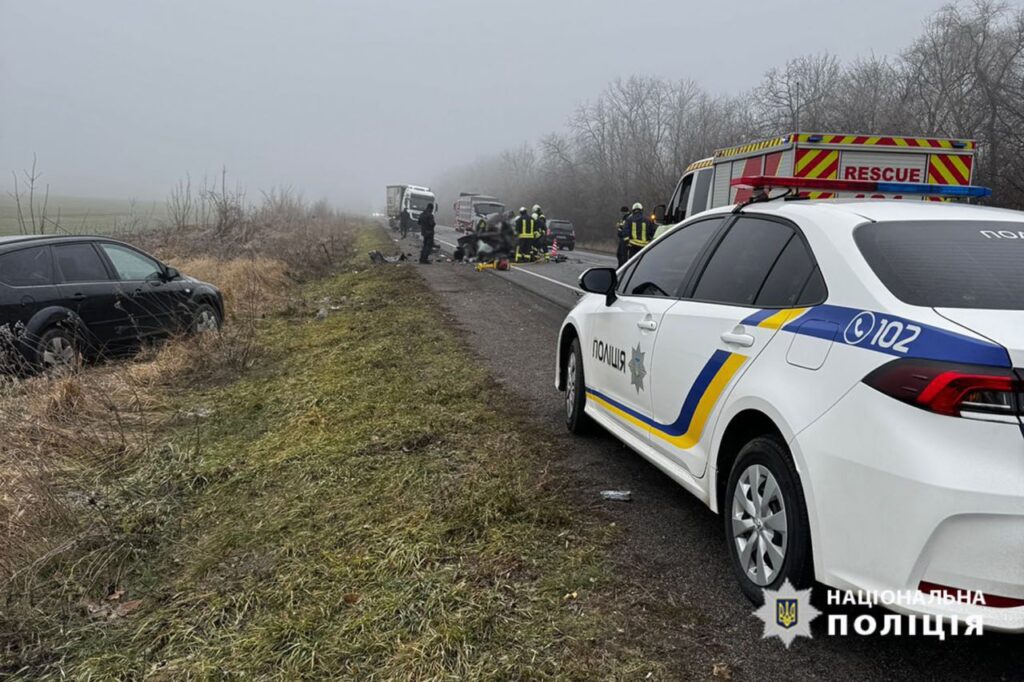 місце ДТП біля села Паланка на Уманщині