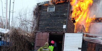 Пожежа на яхт-клубі Парус у Черкасах 22 січня