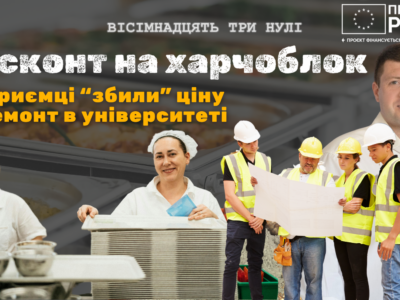 Чиновники замовили закупівлю на ремонт харчоблока в університеті