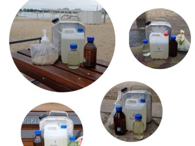 забір проб води і піску на пляжі