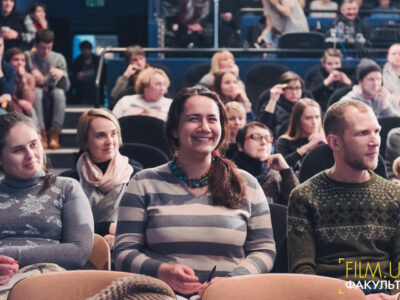 Катерина Пекур на студії Film.ua з колегами