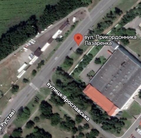 карта з позначенням зупинки