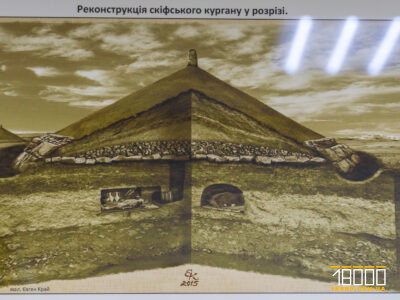 Реконструкція скіфського кургану в розріз