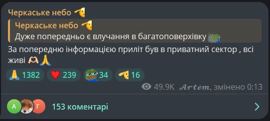 Допис у телеграмі