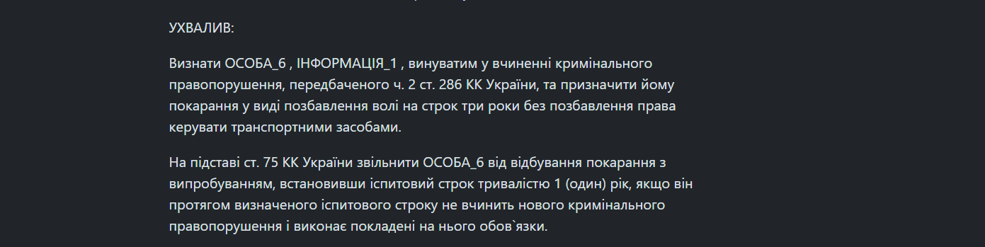 Вирок з суду