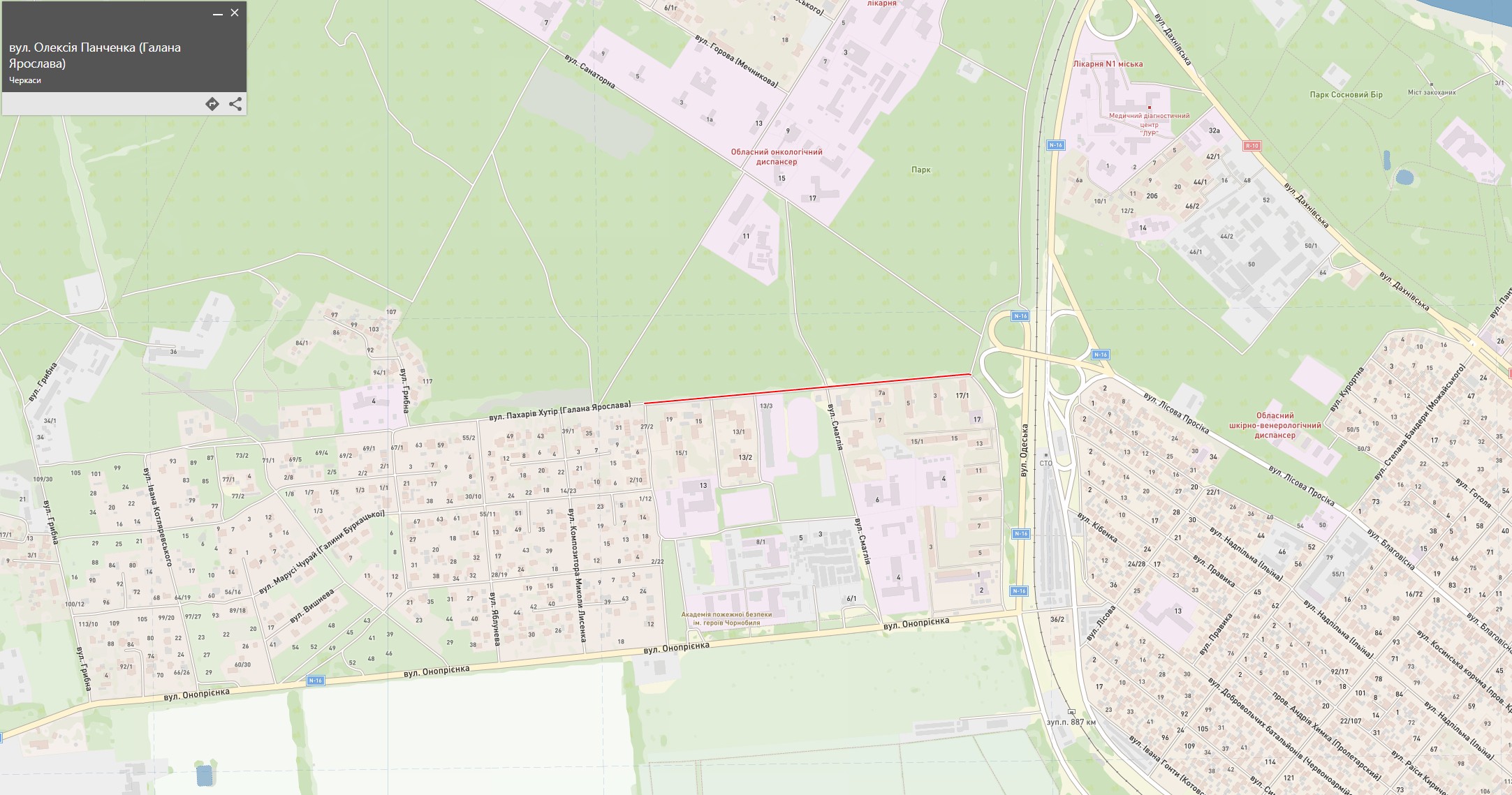 Вулиця Олексія Панченка