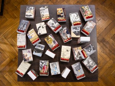 колажі на сірникових коробках