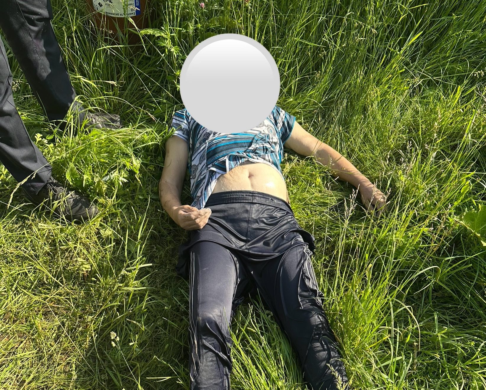 жінка на траві