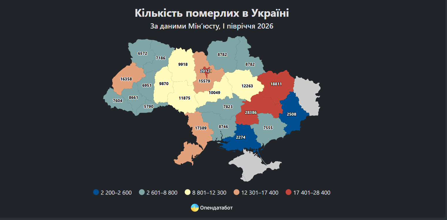 Кількість померлих