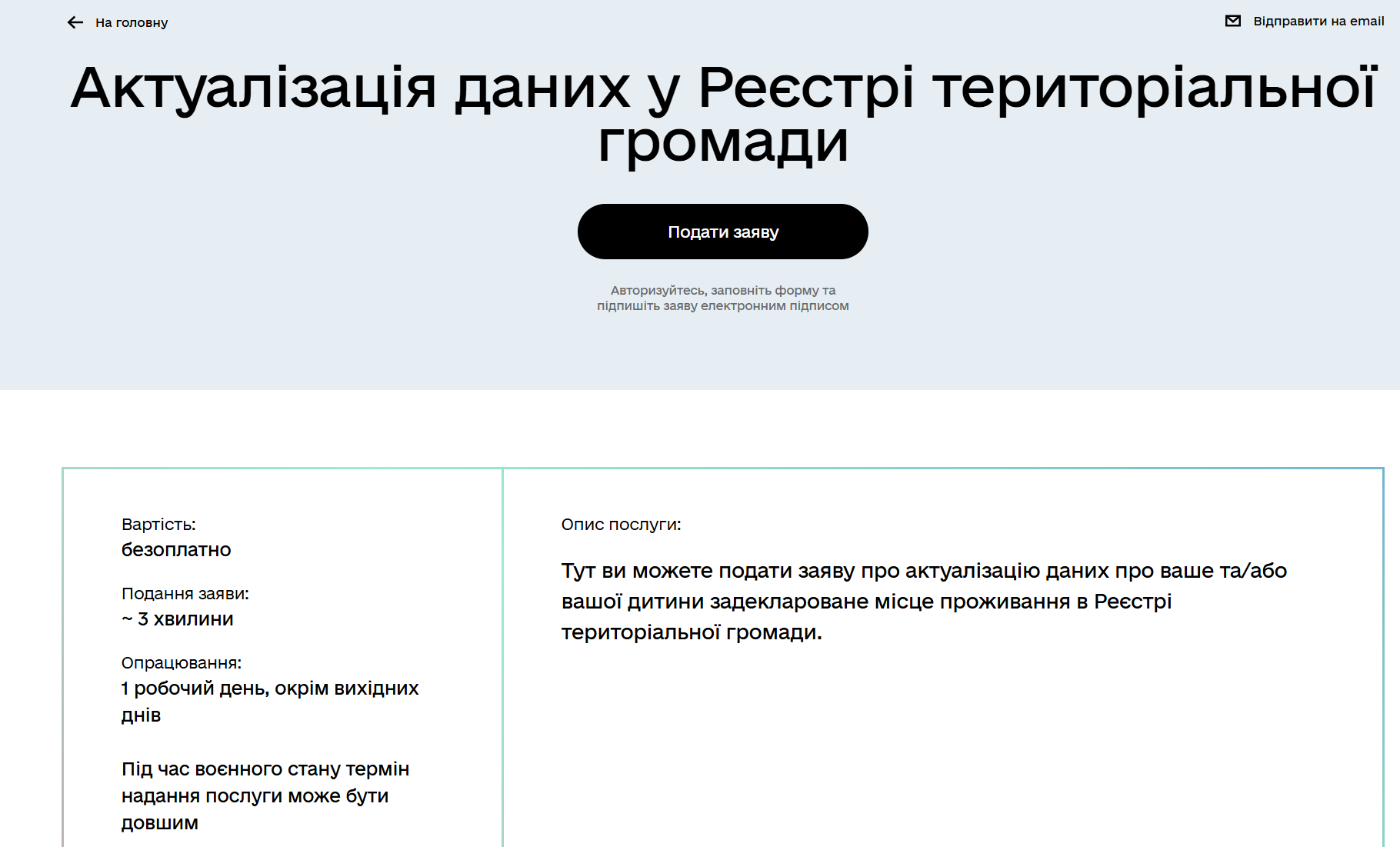Послуга актуалізації даних