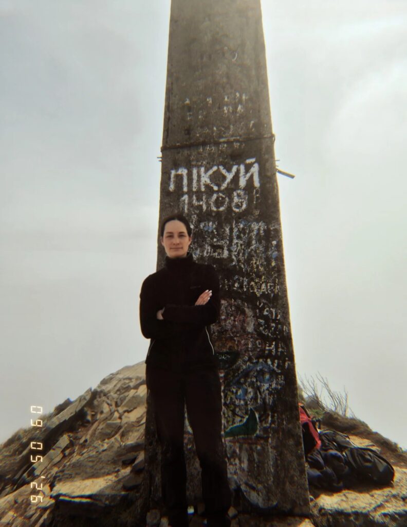 Олександра Щебілова у горах