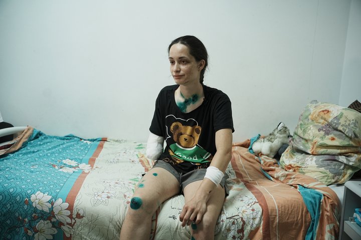 Олександра Щебілова в лікарні