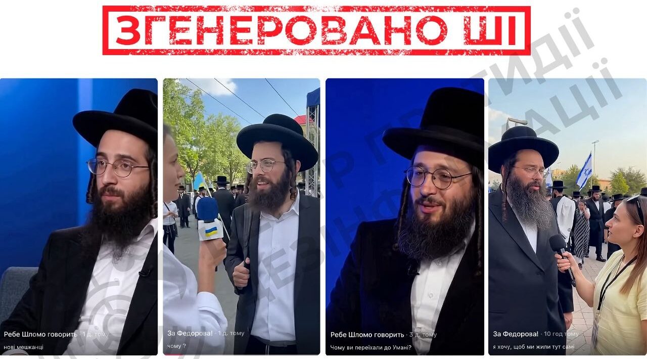 У мережі поширюють ШІ‐відео про «масове переселення» хасидів до Умані