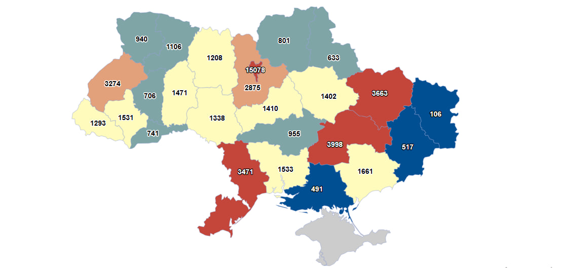 Карта України з нільовим доходом піприємств
