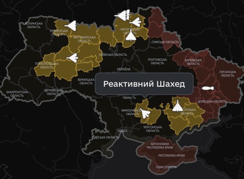 карта руку російських дронів