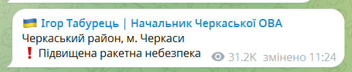 повідомлення табурця про небезпеку
